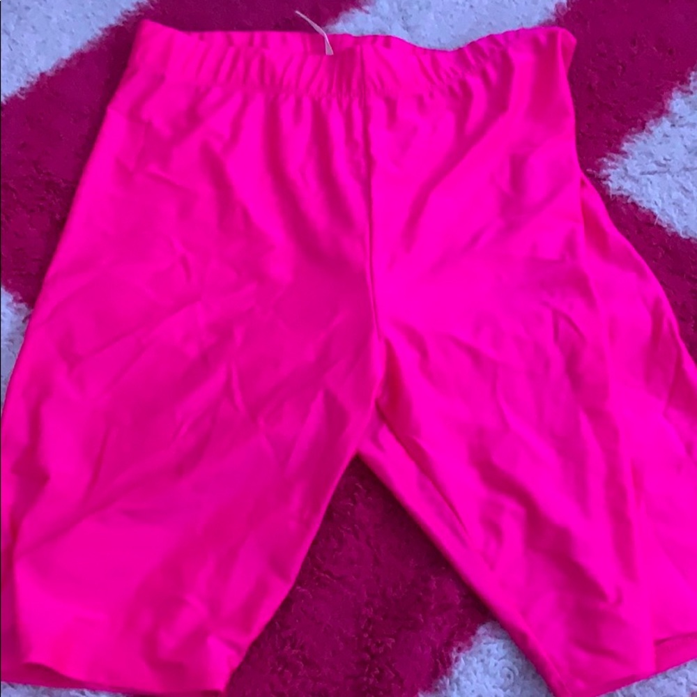 Hot pink biker shorts